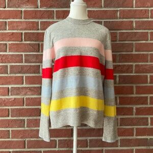 La Ligne AAA Candy Striped 100% Cashmere Crew Neck Sweater Size S